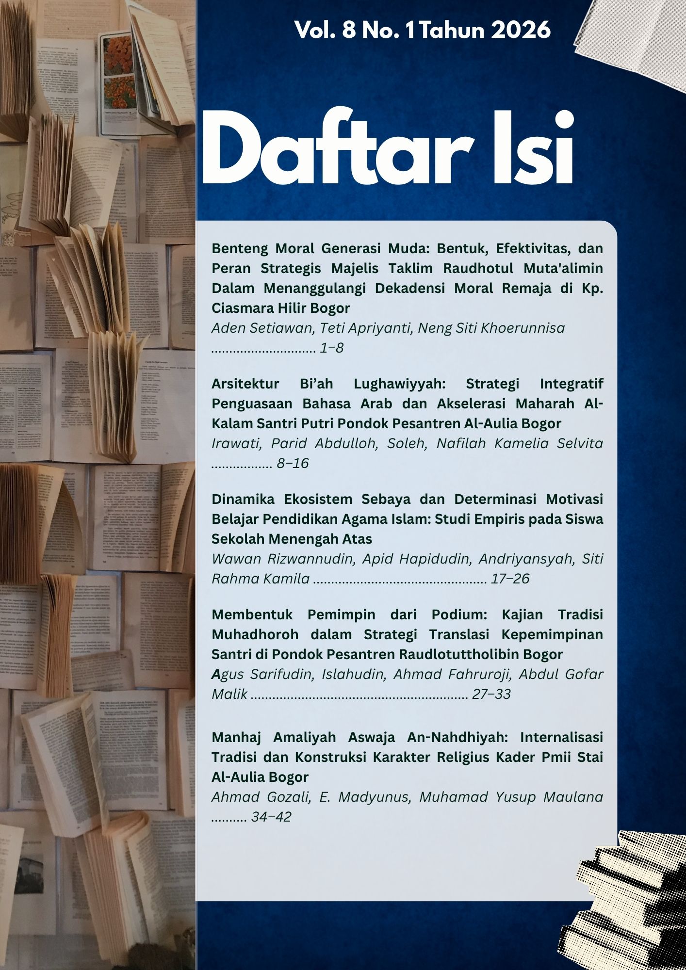 					View Vol. 8 No. 1 (2026): Tazkiyah: Jurnal Ilmiah Lintas Kajian
				